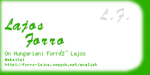 lajos forro business card