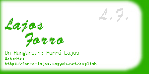 lajos forro business card